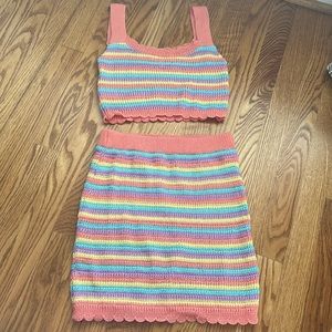 2 Piece Multi-Colored Skirt Set